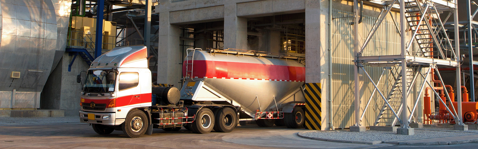 Truck at Silo loading in bulk material plant