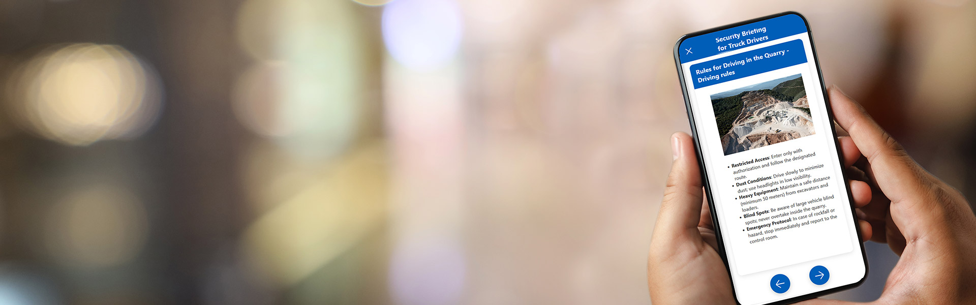 VAS SafetyFlow training on mobile phone