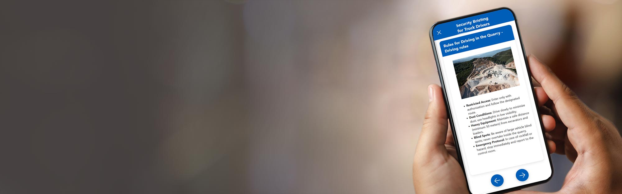 VAS SafetyFlow Training on mobile Phone